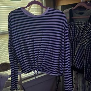 Black and white striped top